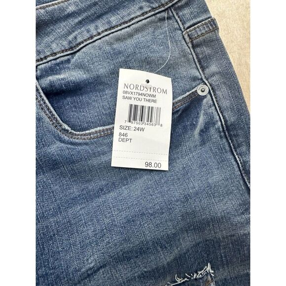 Blank NYC Jeans Plus Sz 24w High Rise Crop Distressed New! $98 - Picture 3 of 5